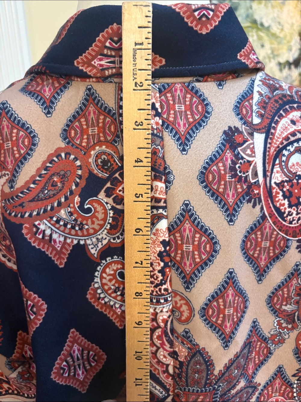Chico's Paisley Men's Shirt Jacket in Burgundy and Navy - Picture 6 of 10